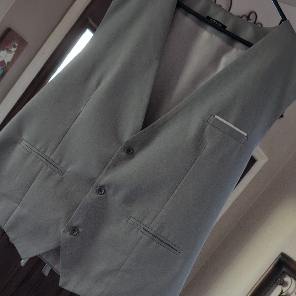 Coofandy Gray Men's Vest XL Polyester Spandex